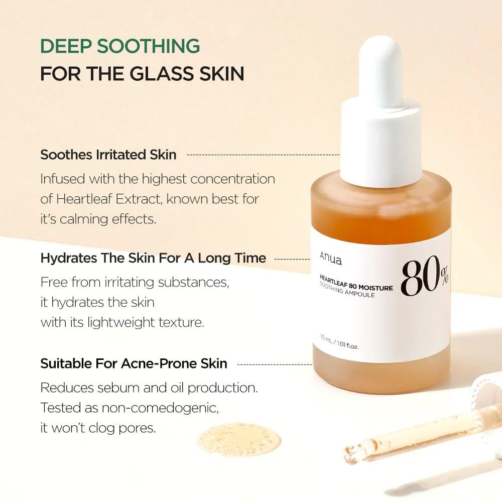 Anua Serum Heartleaf 80 Moisture Soothing Ampoule 80% 30ml