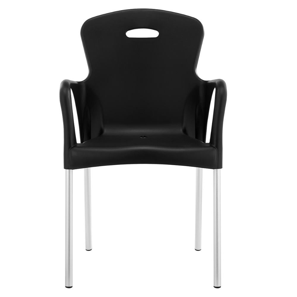 Alfa Hogar Silla Roma Con Patas Metálicas Color Negro