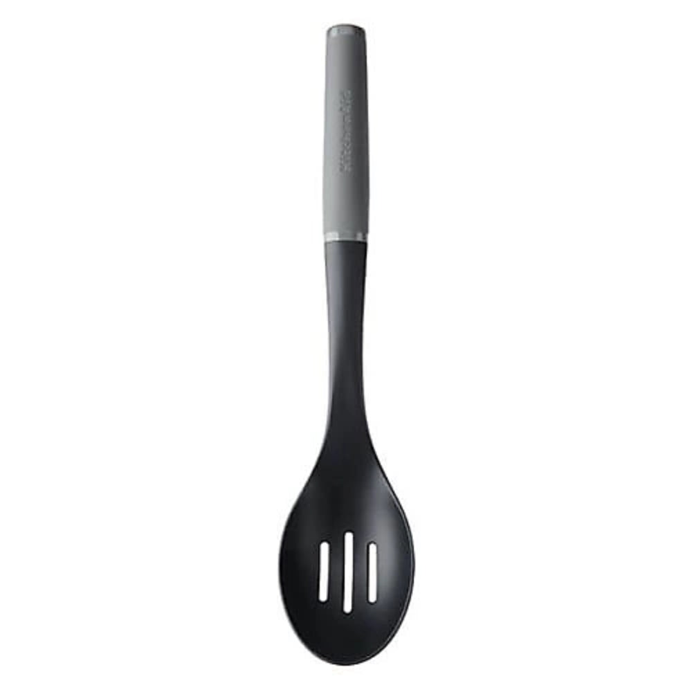 KitchenAid Cuchara Ranurada Antiadherente De Nylon Color Gris