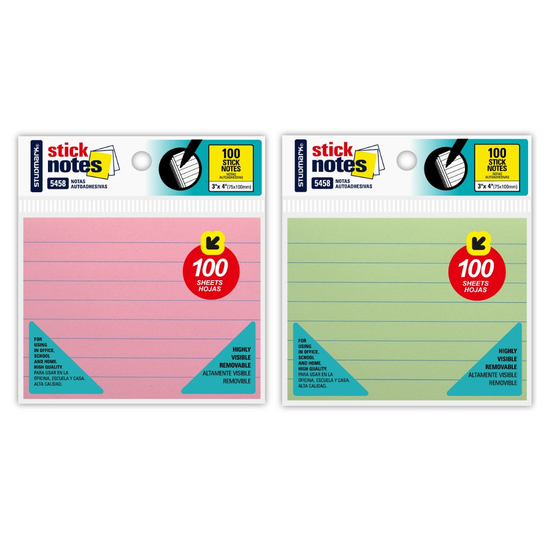 Studmark Notas Adhesivas 7.5 x 10 cm 100 hojas 2 Opciones