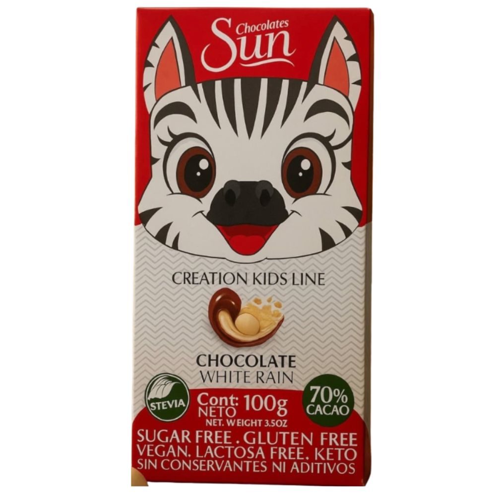 Chocolate Sun Creation Line Kids 70% Cacao Stevia Cebra 100gr