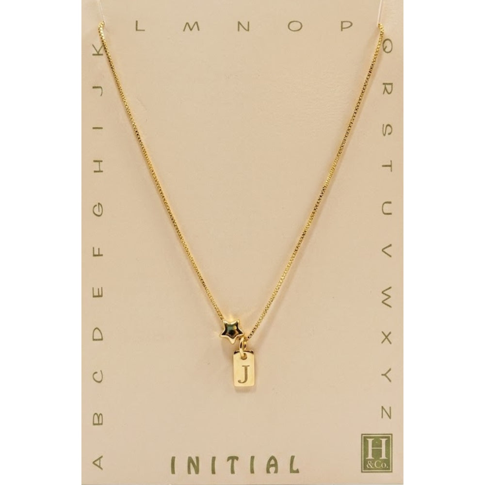 H&Co Collar de Cadena Plaquita Inicial J