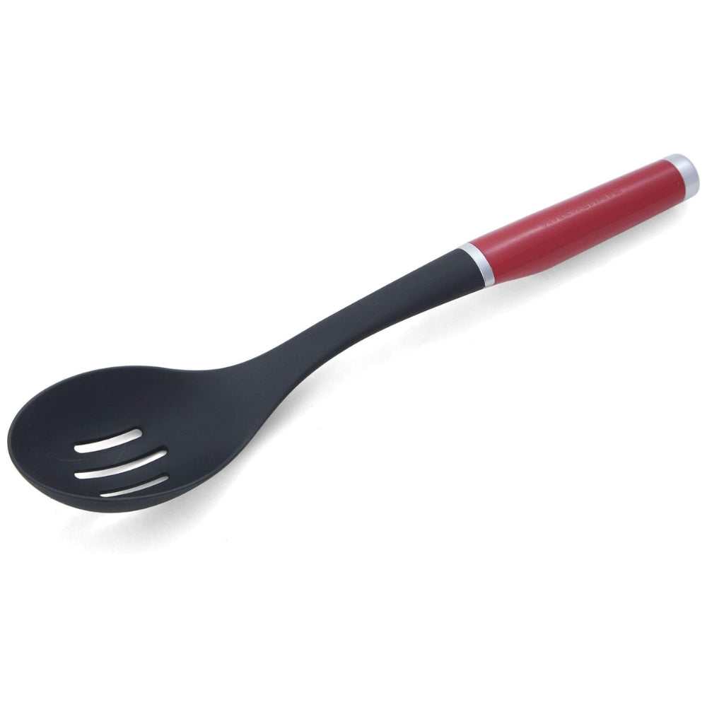 KitchenAid Cuchara Ranurada Antiadherente De Nylon Color Rojo