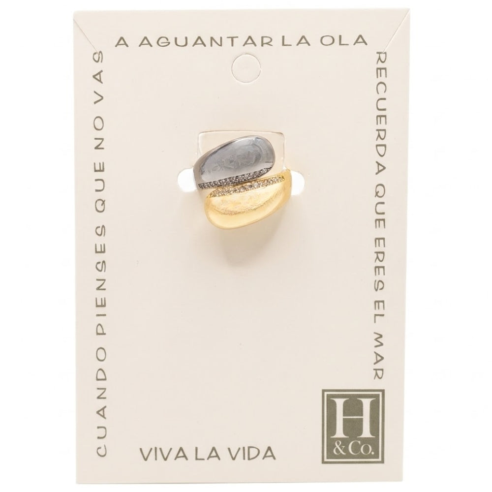 H&Co Anillo Ajustable Para Damas Dualia