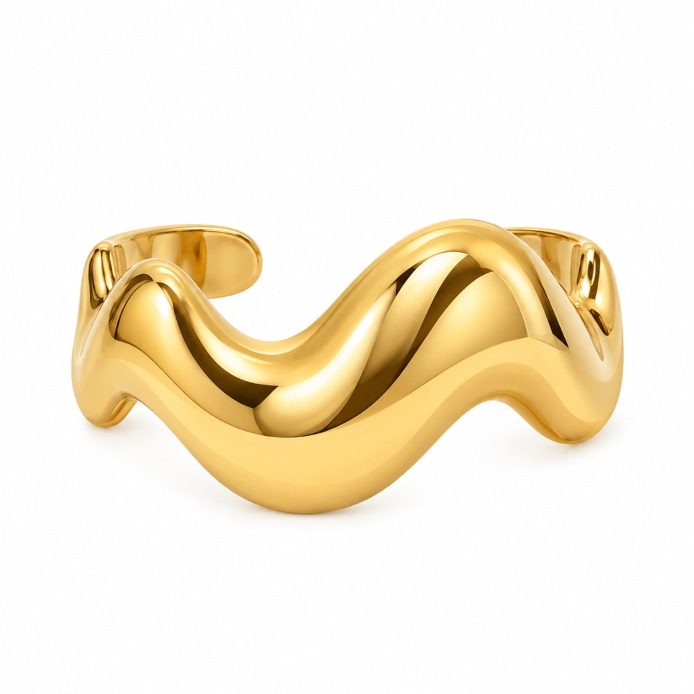 H&Co Brazalete Ajustable Para Damas Wave Cuff