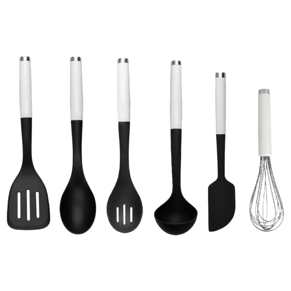 KitchenAid Set De Utensilios 6 Piezas Color Blanco/Negro