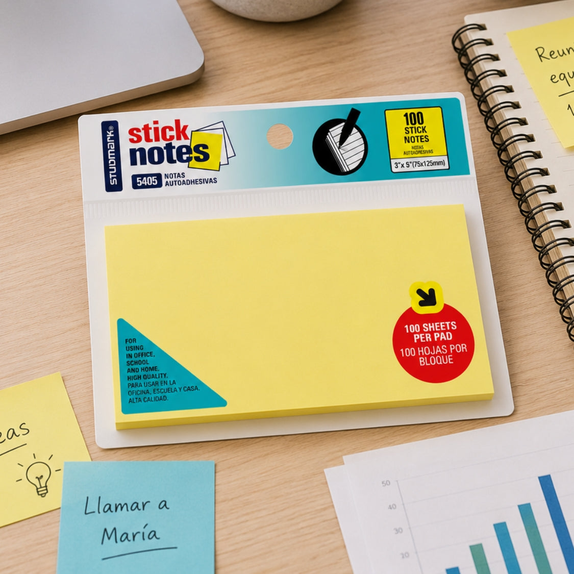 Studmark Notas Adhesivas 7.5 x 12.5 cm 100 hojas