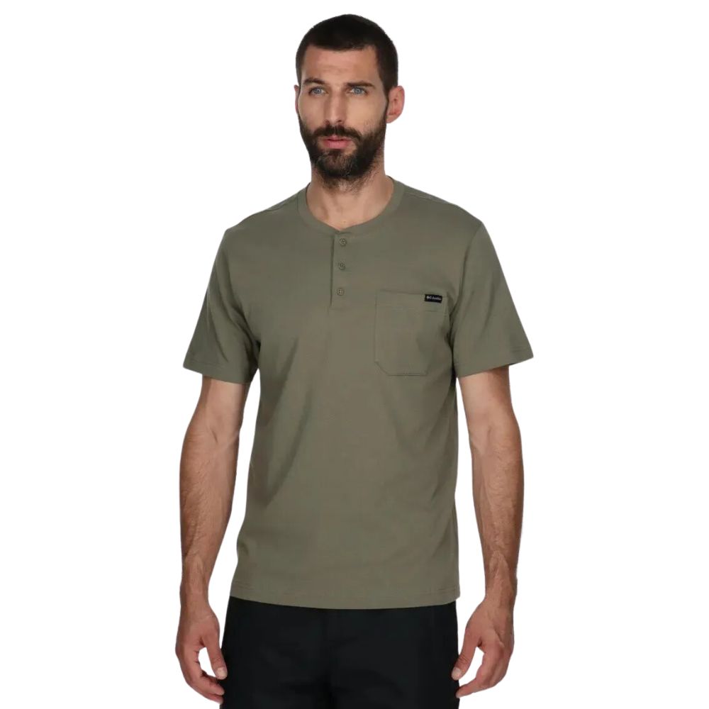 Columbia Franela Landroamer Short Sleeve Henley para Caballeros