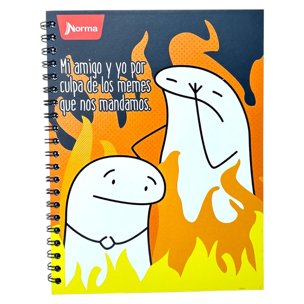 Norma Cuaderno Argollado Memes 4 Materias 100 Hojas Con stickers Diseños Surtidos