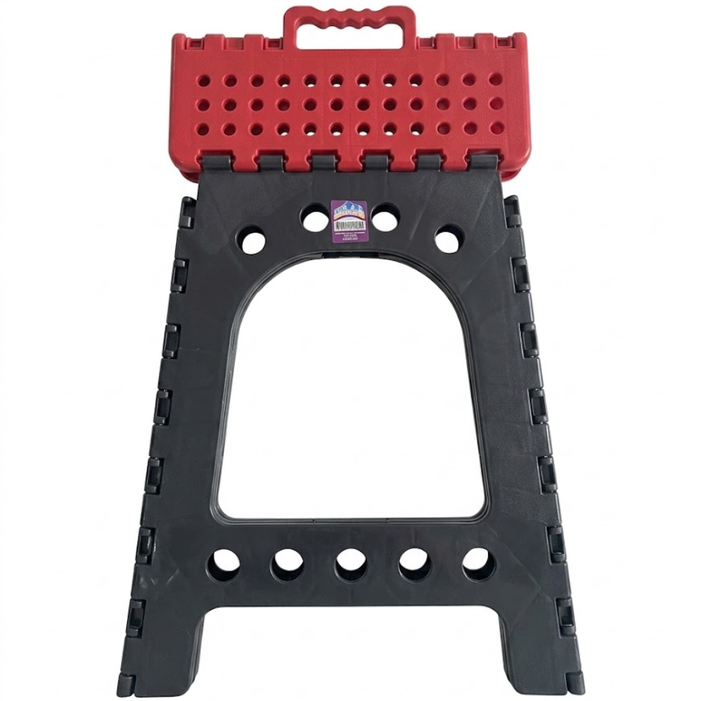 Alfa Hogar Banqueta Plegable Color Rojo Y Negro