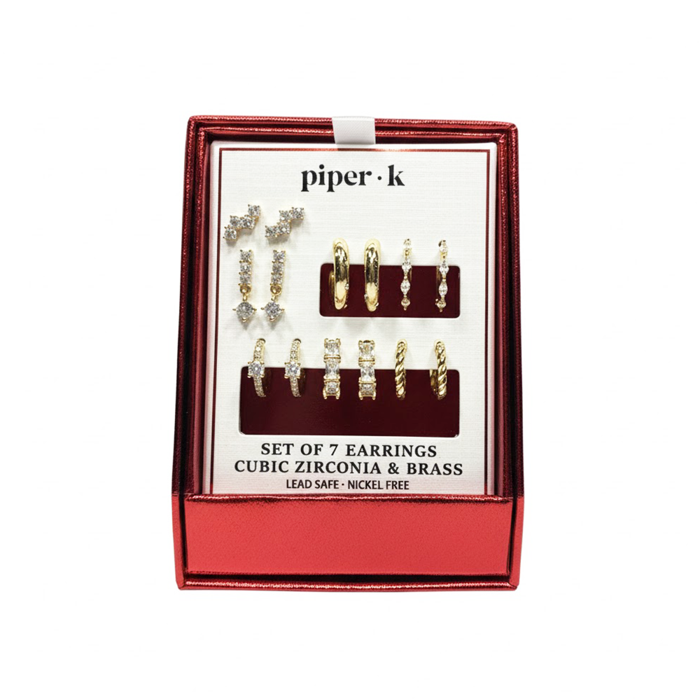 Piper K. Set De Zarcillos 7 Pares Cubic Zirconia