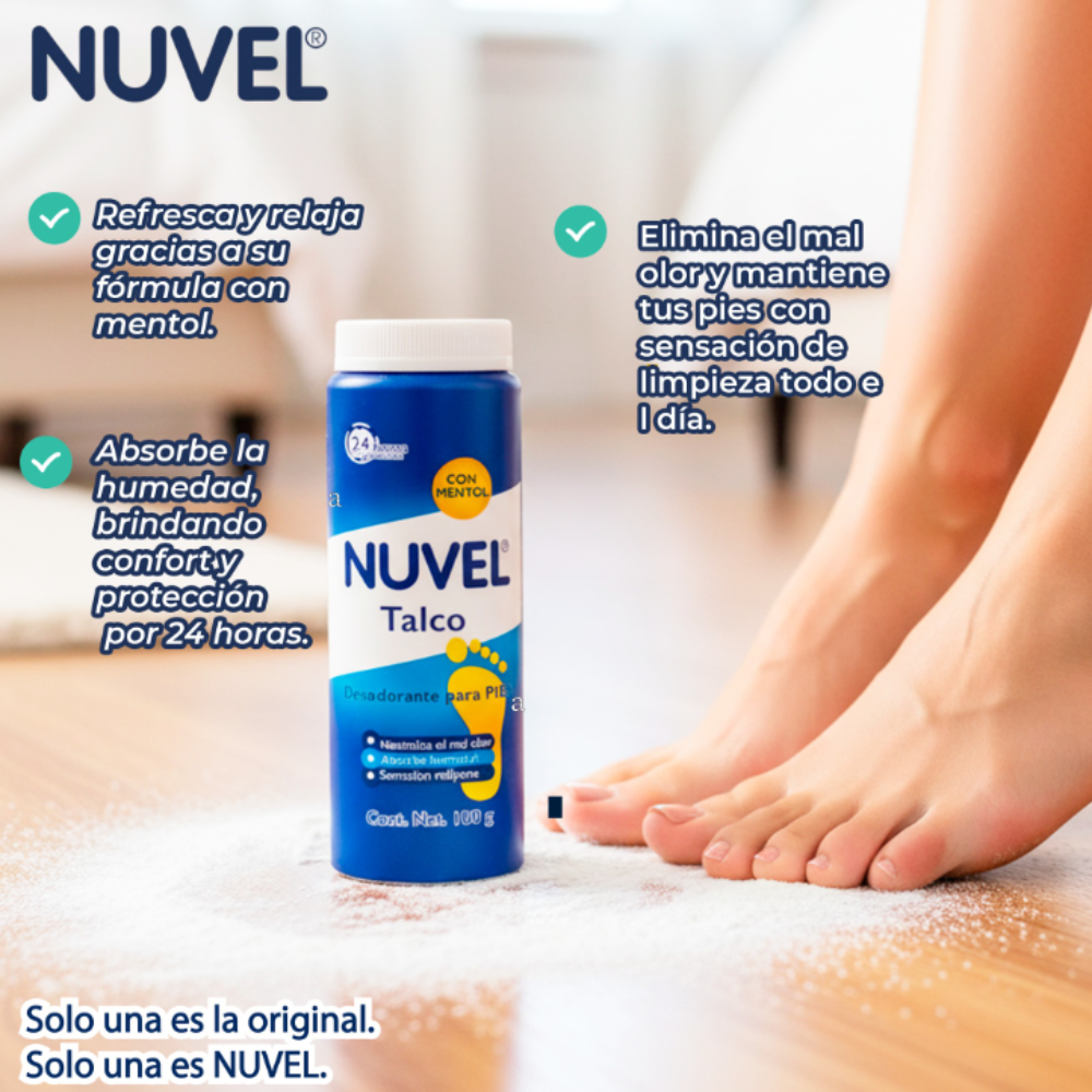 Nuvel Talco Desodorante Para Pies 100gr