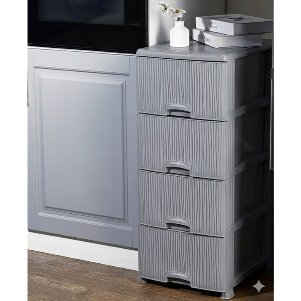 Alfa Hogar Gavetero Eco Ondas 4 Gavetas Color Grey
