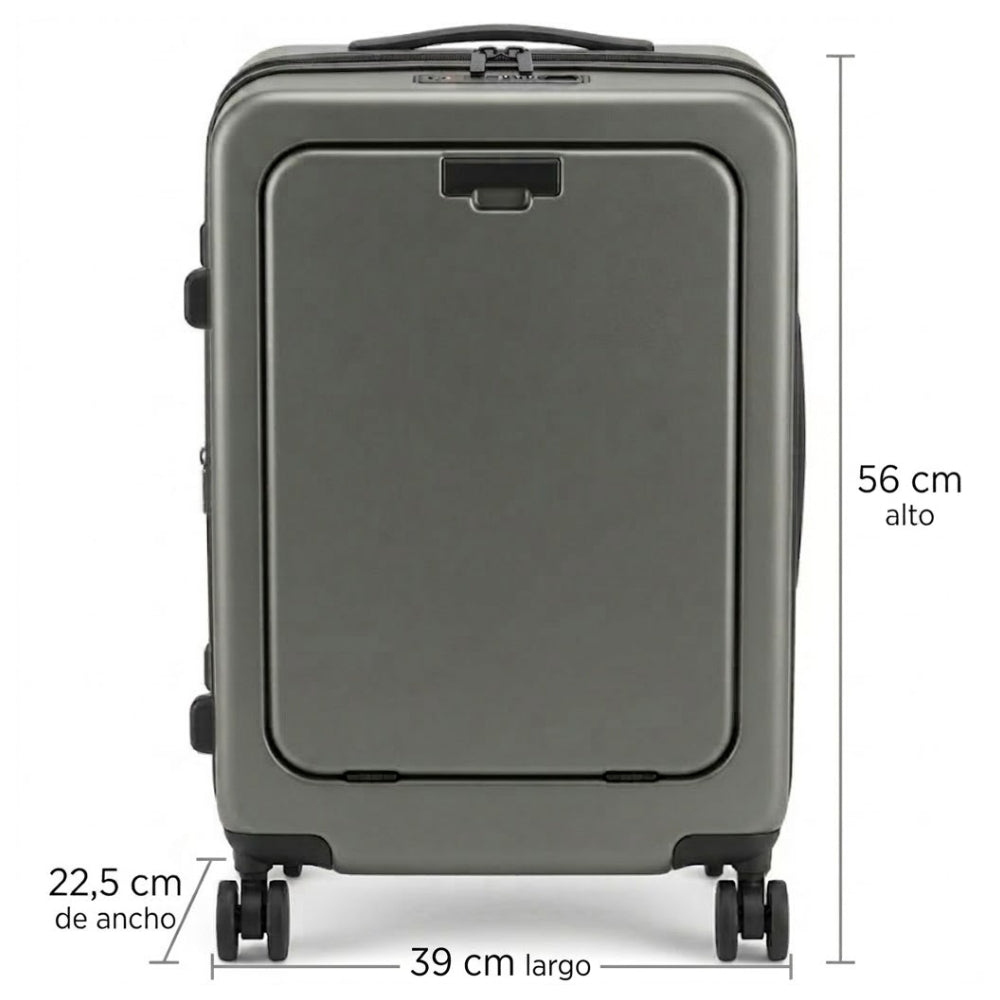 Luggage Maleta Dura De Cabina 20 Pulgadas Color Gris