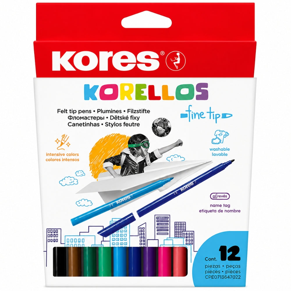 Kores Marcadores Korello Estandar 12 Und
