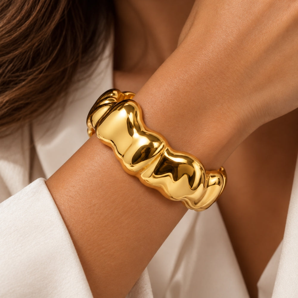 H&Co Brazalete Ajustable Para Damas Echo Cuff