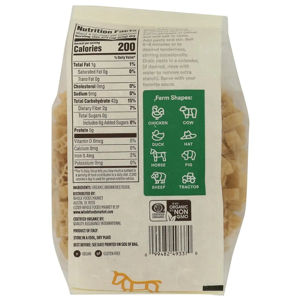 365 Whole Foods Market Organic Farm Shapes Gluten Free Pasta 250g