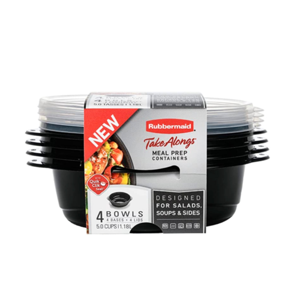 Rubbermaid Take Alongs Set De Envases 8 Piezas Negro 1.182ml