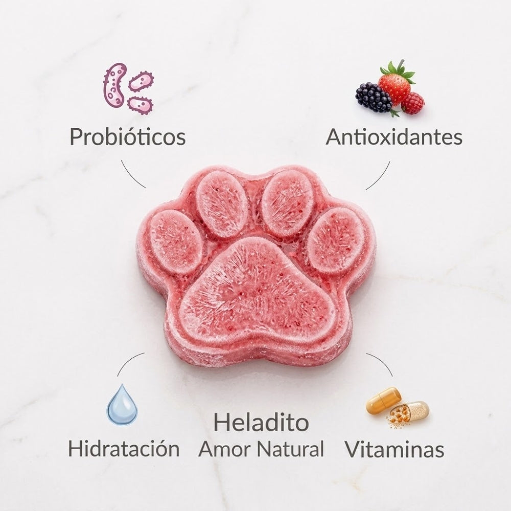 Amor Natural Heladitos Kefir De Cabra + Frutos Rojos 5Und