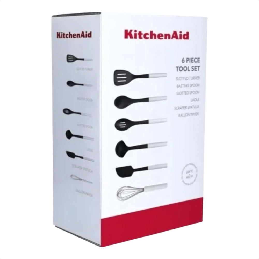 KitchenAid Set De Utensilios 6 Piezas Color Blanco/Negro