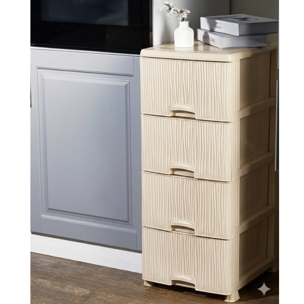 Alfa Hogar Gavetero Eco Ondas 4 Gavetas Color Cream