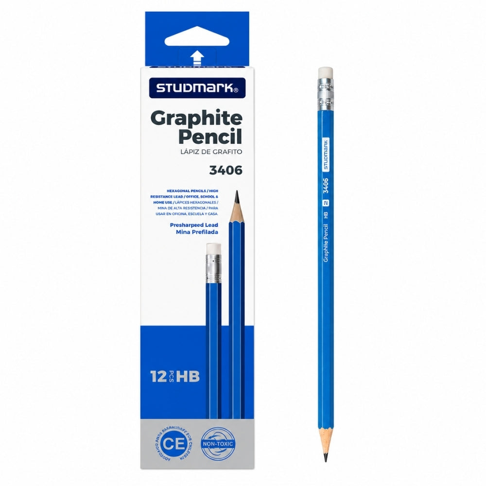 Studmark Caja Lapiz Plastico Azul 12 Unidades