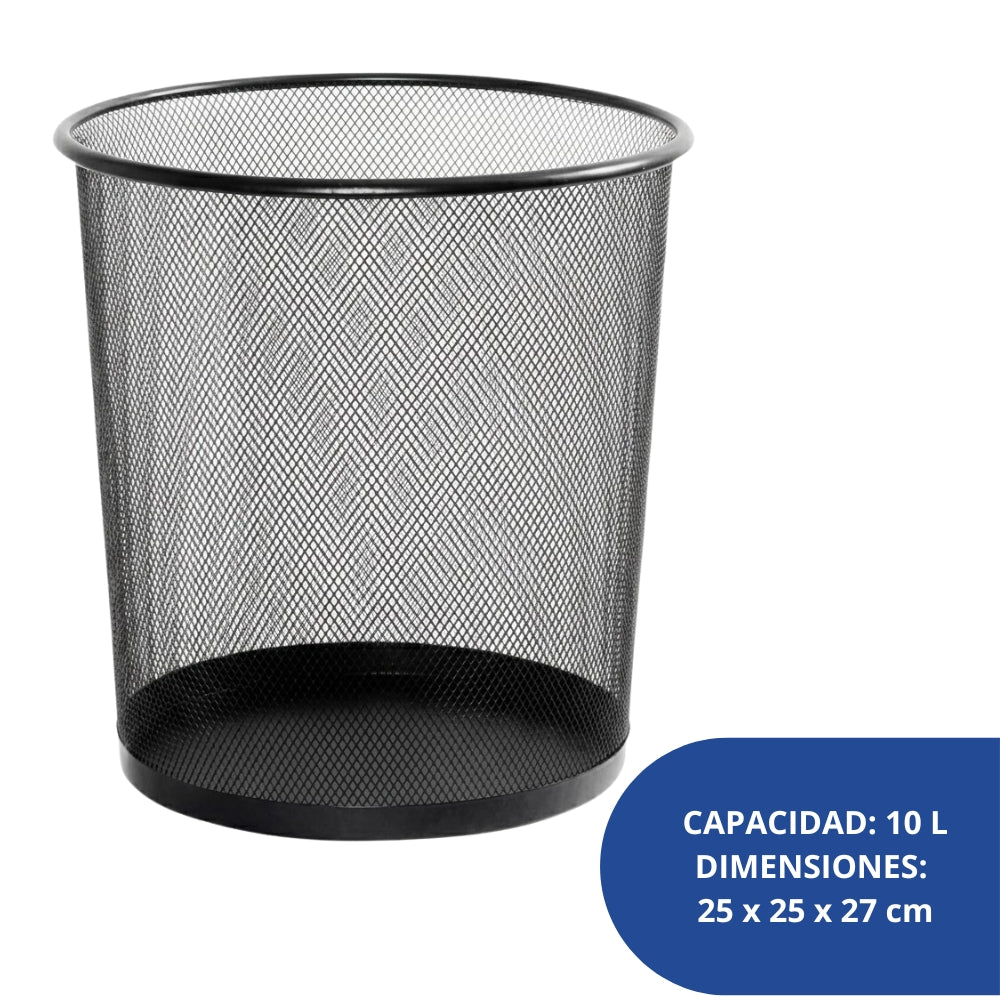 Alfa Hogar Papelera Metálica Redonda 10L
