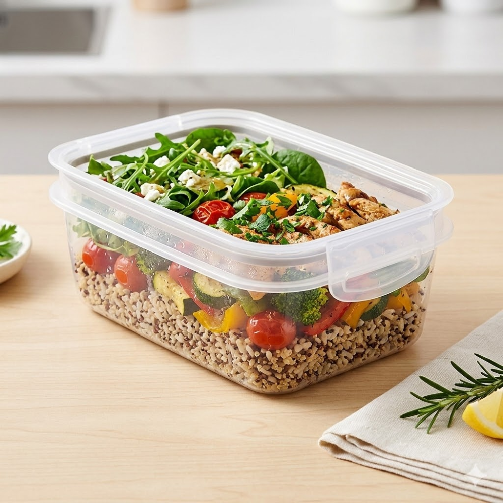 Alfa Hogar Conservador de Alimentos Rectangular con Tapa Gris 360ml