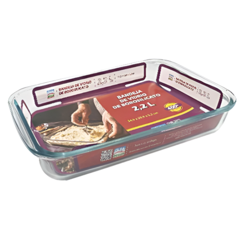 Alfa Hogar Refractario De Vidrio Borosilicato Rectangular 2.2Lt