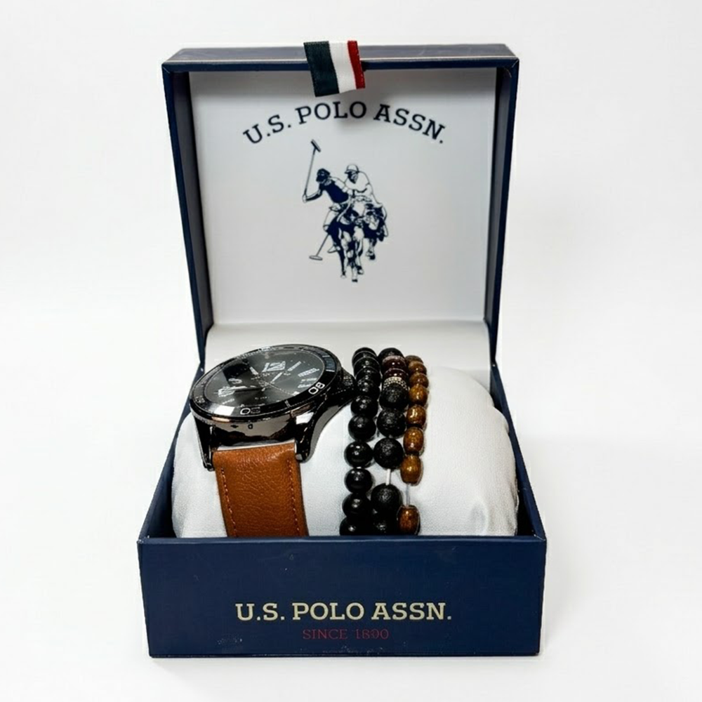 U.S Polo Set Reloj y Pulseras para Caballeros