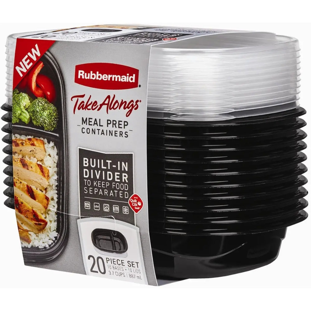 Rubbermaid Take Alongs Set De Envases 20 Piezas Negro 875ml
