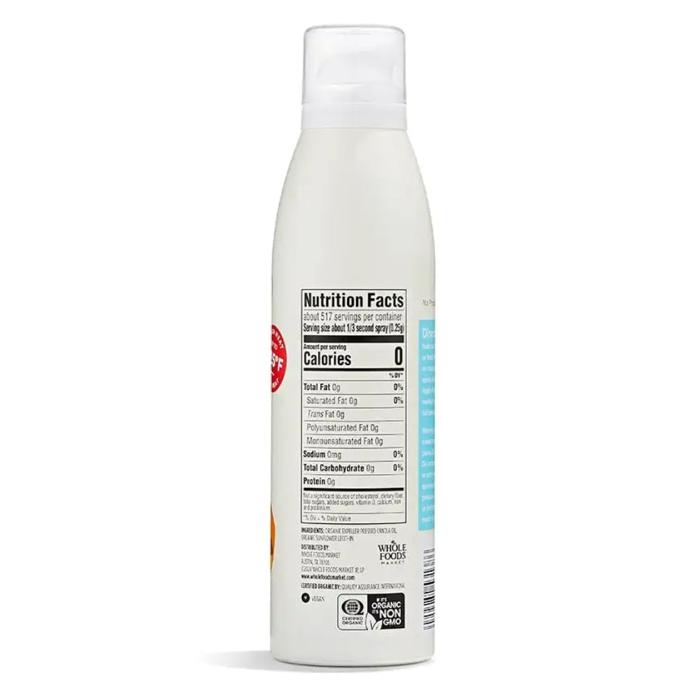365 Whole Foods Market Oganic Baking Spray Canola Oil 147ml