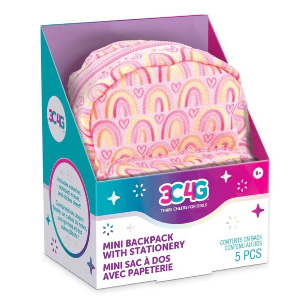 3C4G Mini Backpack With Stationery Arcoiris 8+ 5Pzs