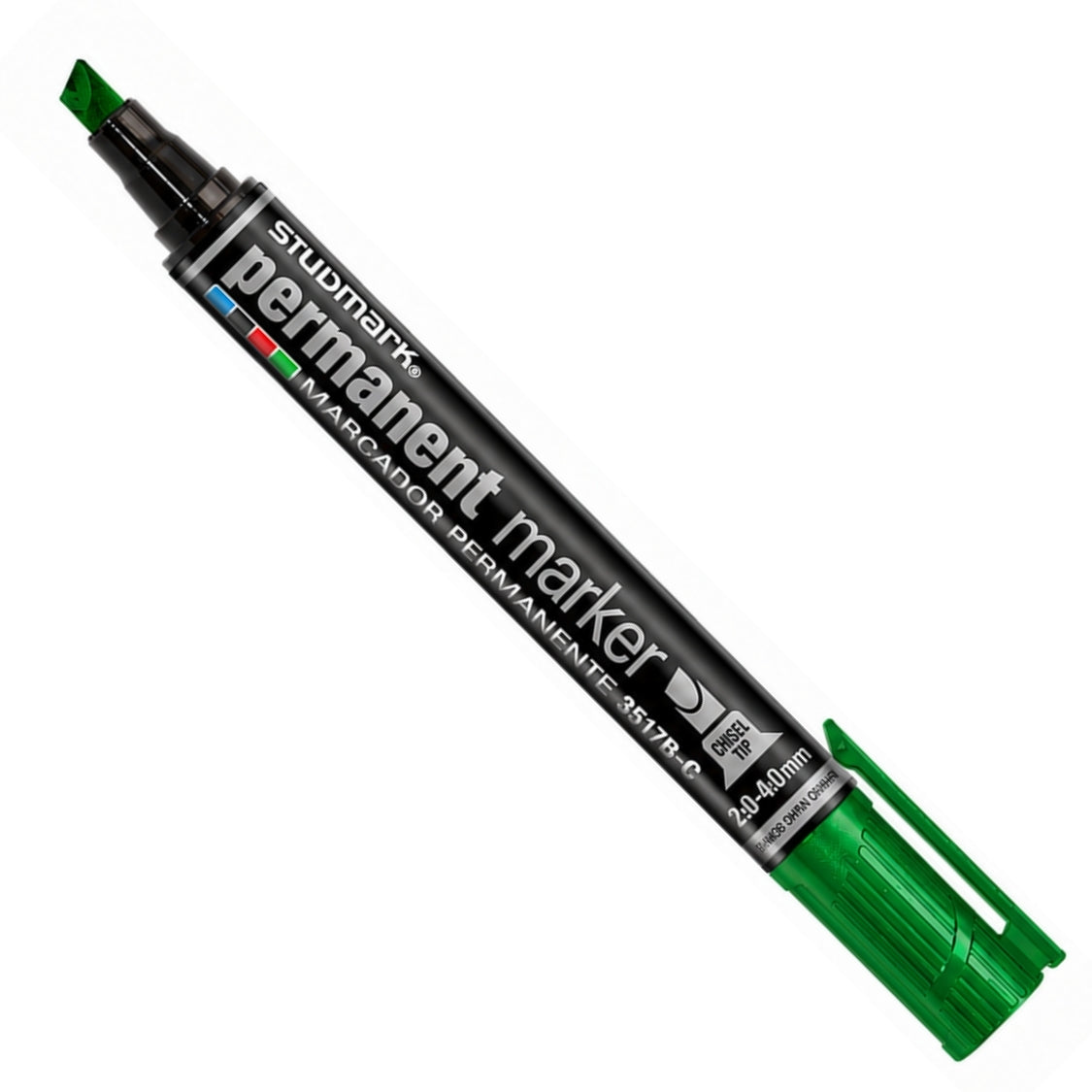Studmark Marcador Permanente Punta Biselada Color Verde 1 Und