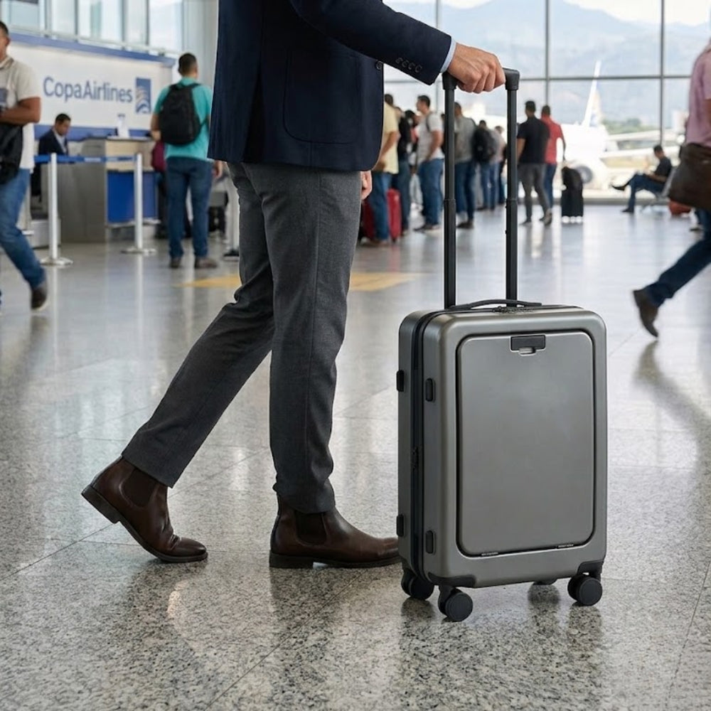 Luggage Maleta Dura De Cabina 20 Pulgadas Color Gris