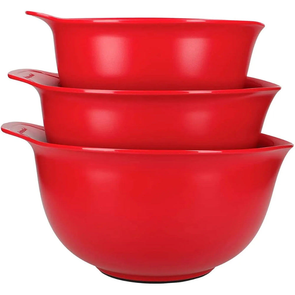 KitchenAid Set de Bowls Plasticos Para Mezclar 3 Pcs Color Rojo