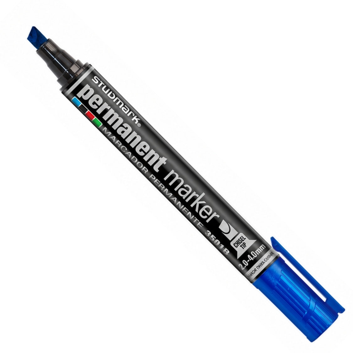 Studmark Marcador Permanente Punta Biselada Color Azul 1 Und