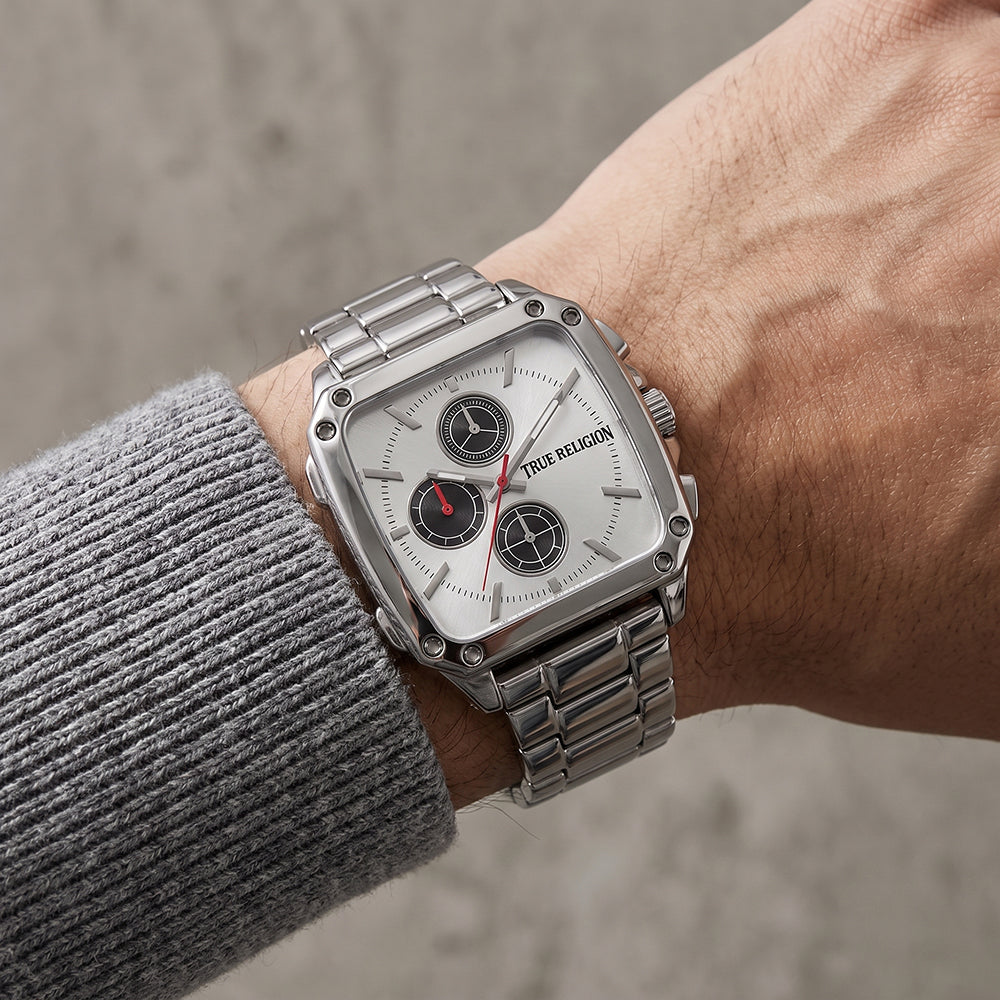 True Religion Reloj Para Caballeros Cuadrado Silver