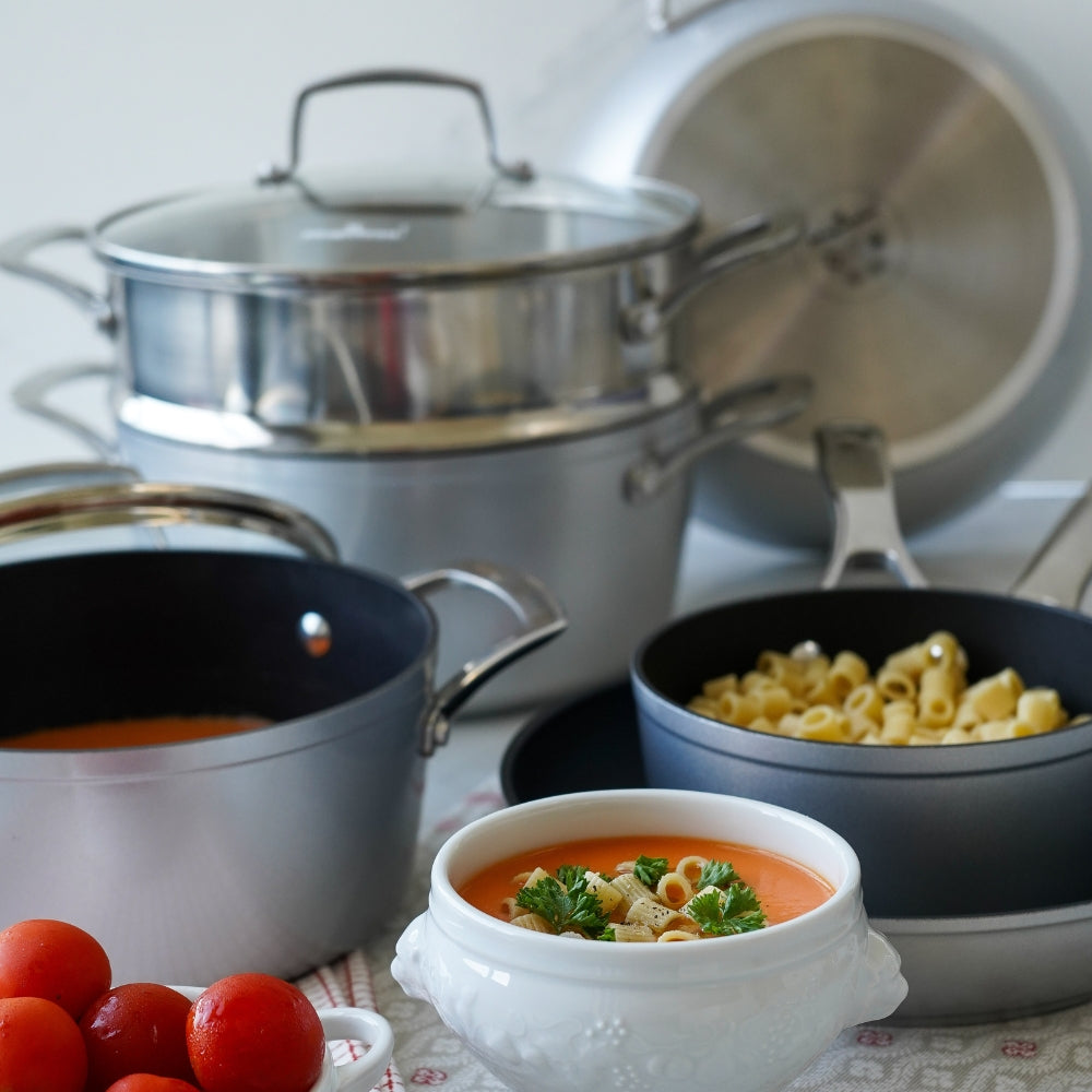 Magefesa Bateria de Ollas 10 Piezas L-Gant Forjada Plateada