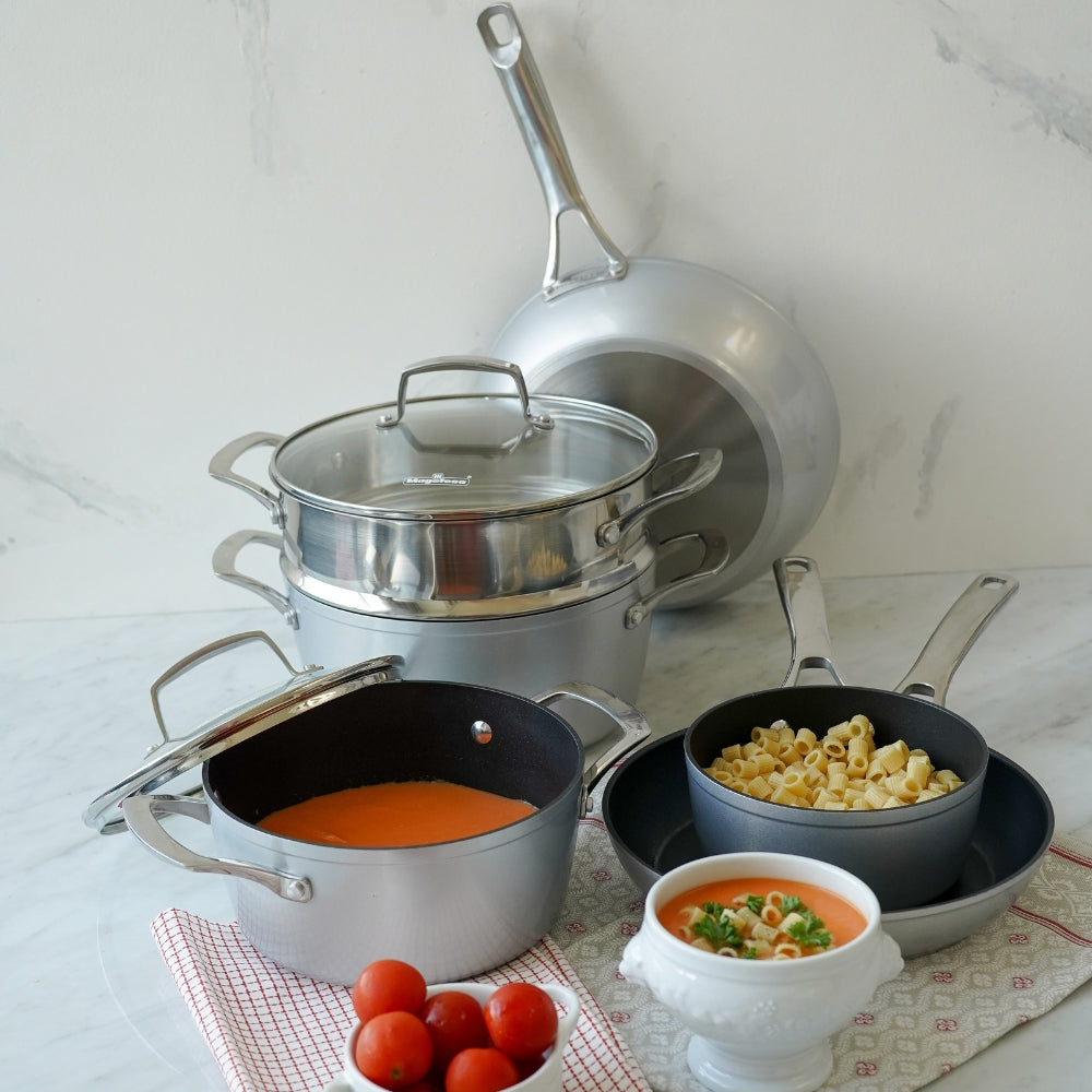 Magefesa Bateria de Ollas 10 Piezas L-Gant Forjada Plateada