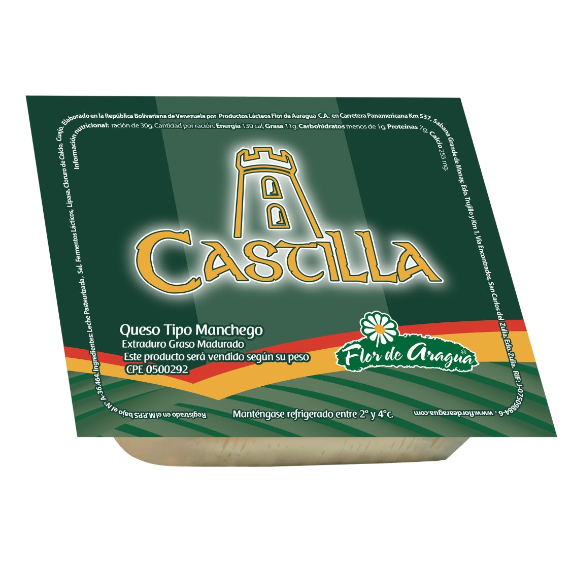 Queso Castilla Tipo Manchego Flor de Aragua Porción. 19 opciones