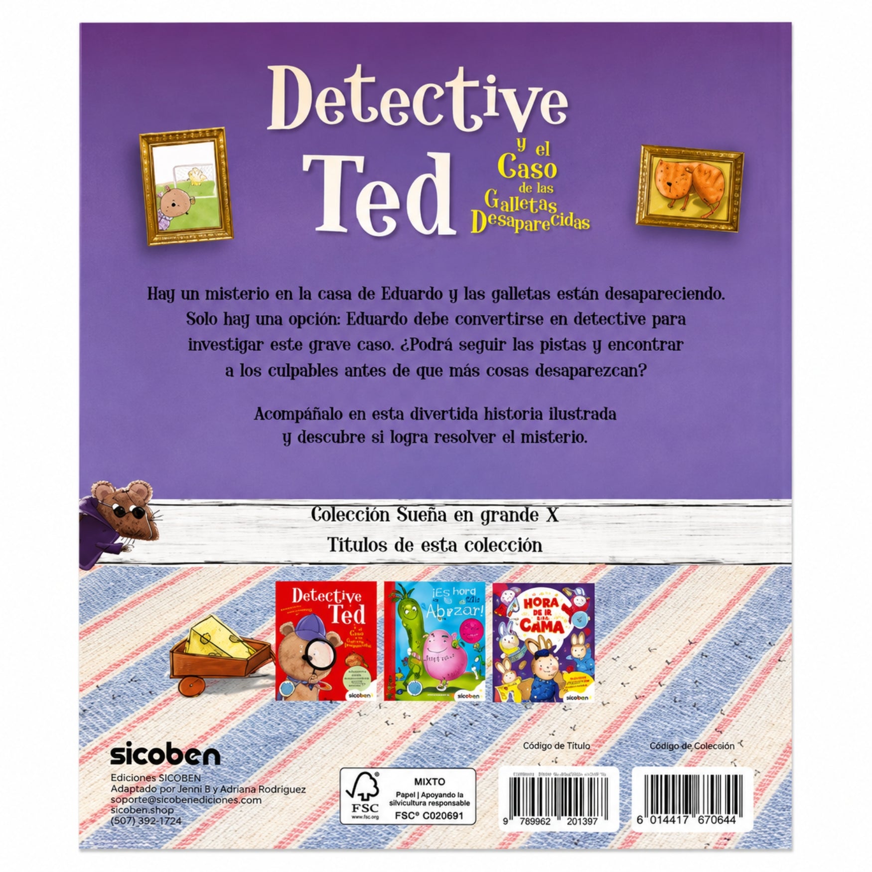 Sicoben Libro "Detective Ted y el Caso de las Galletas Desaparecidas" Autores: Melanie Joyce y Mark Chambers