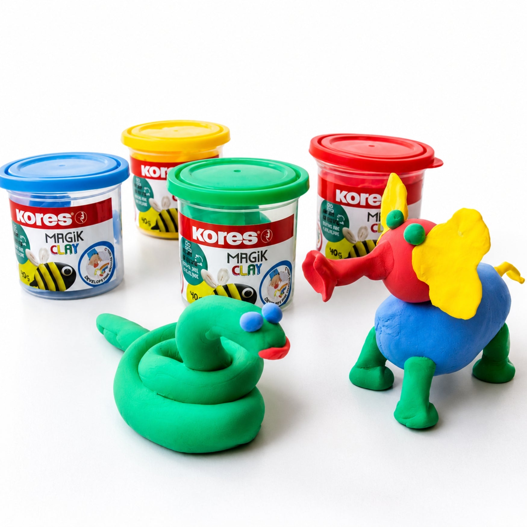 Kores Set Masa Moldeable Magic Clay 4 Colores