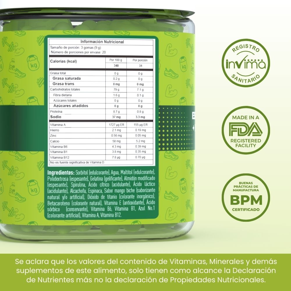 The Gummy Box Gomas De Gelatina Green Fit 60Und
