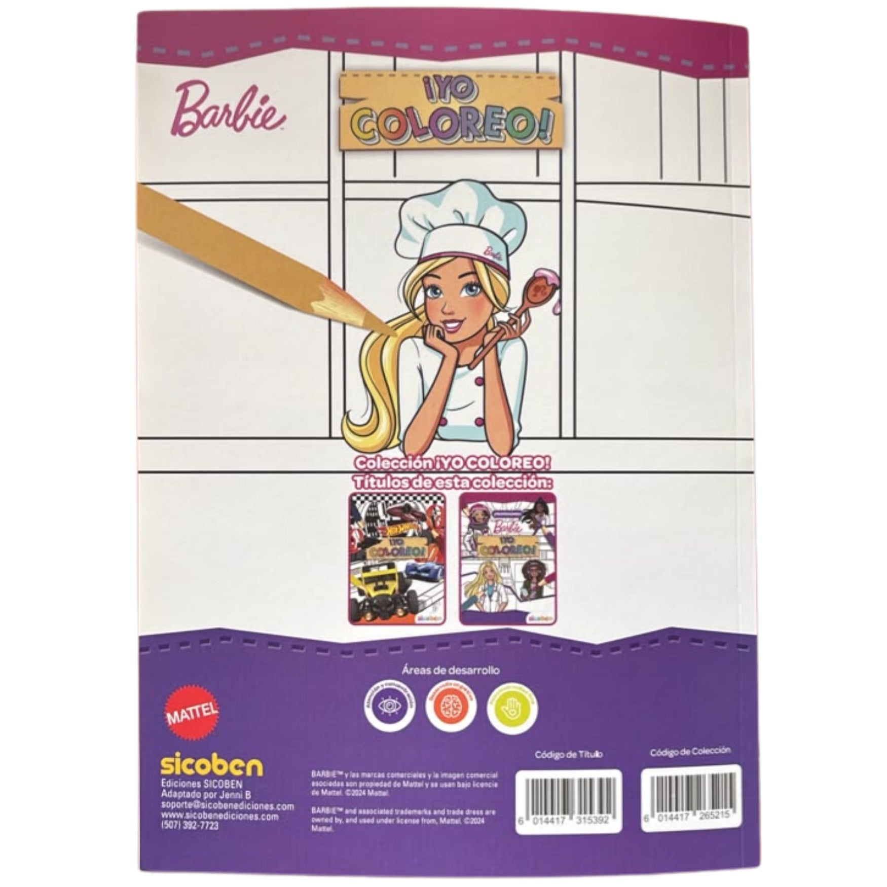 Sicoben Yo Coloreo Libro Infantil Para Colorear Barbie Profesiones