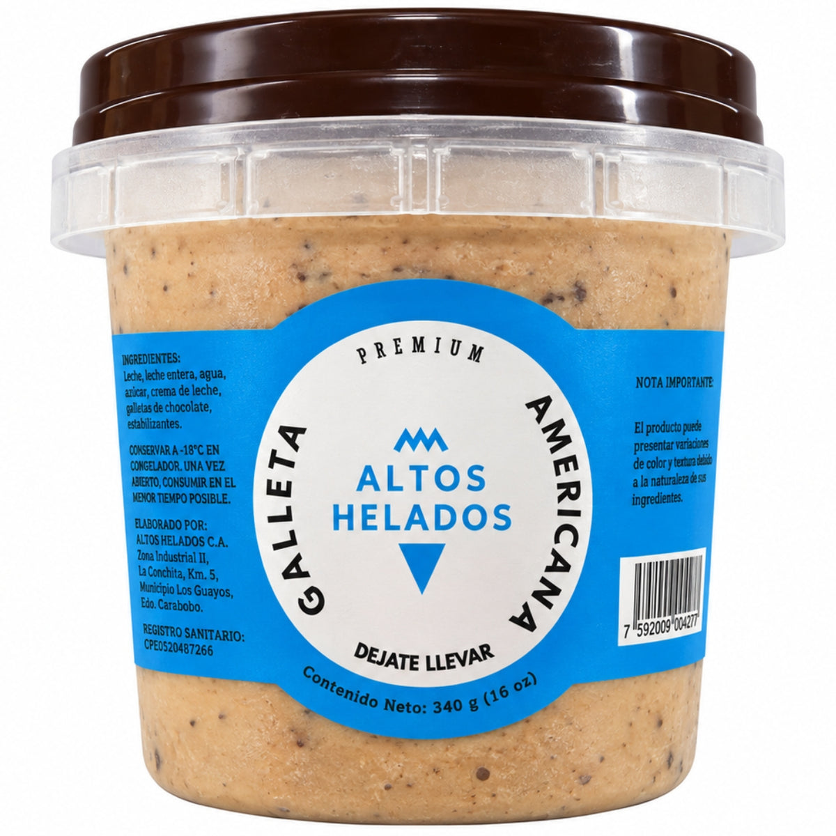 Altos Helados Sabor Galleta Americana 16oz