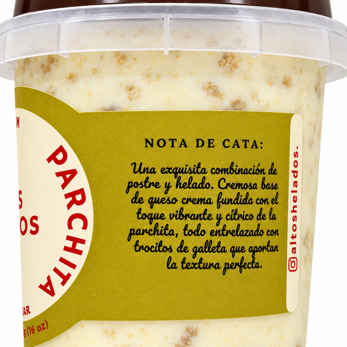 Altos Helados Sabor Cheesecake de Parchita 16oz