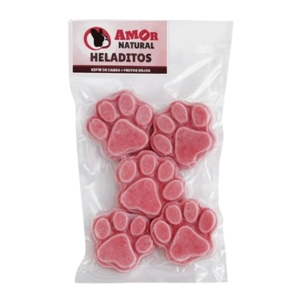 Amor Natural Heladitos Kefir De Cabra + Frutos Rojos 5Und