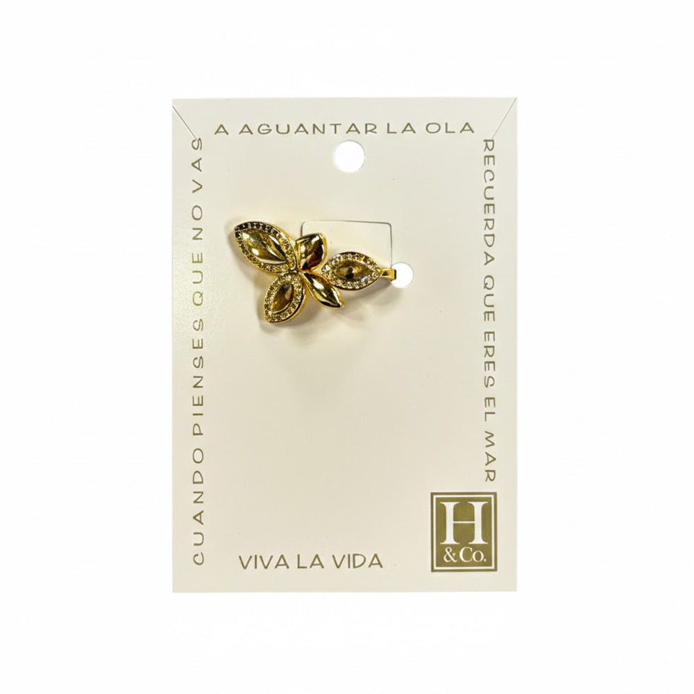 H&Co Anillo Ajustable Para Damas Mariposa De Sol