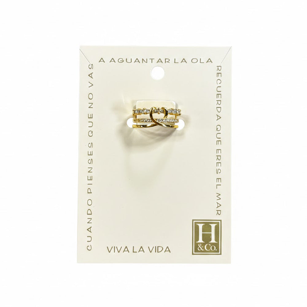 H&Co Anillo Ajustable Para Damas Esencia De Amor